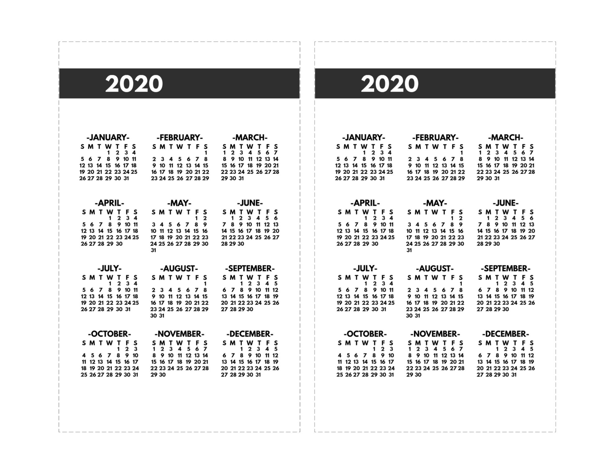 2020 Calendar 8 1/2 X 11 | Free Printable Calendar