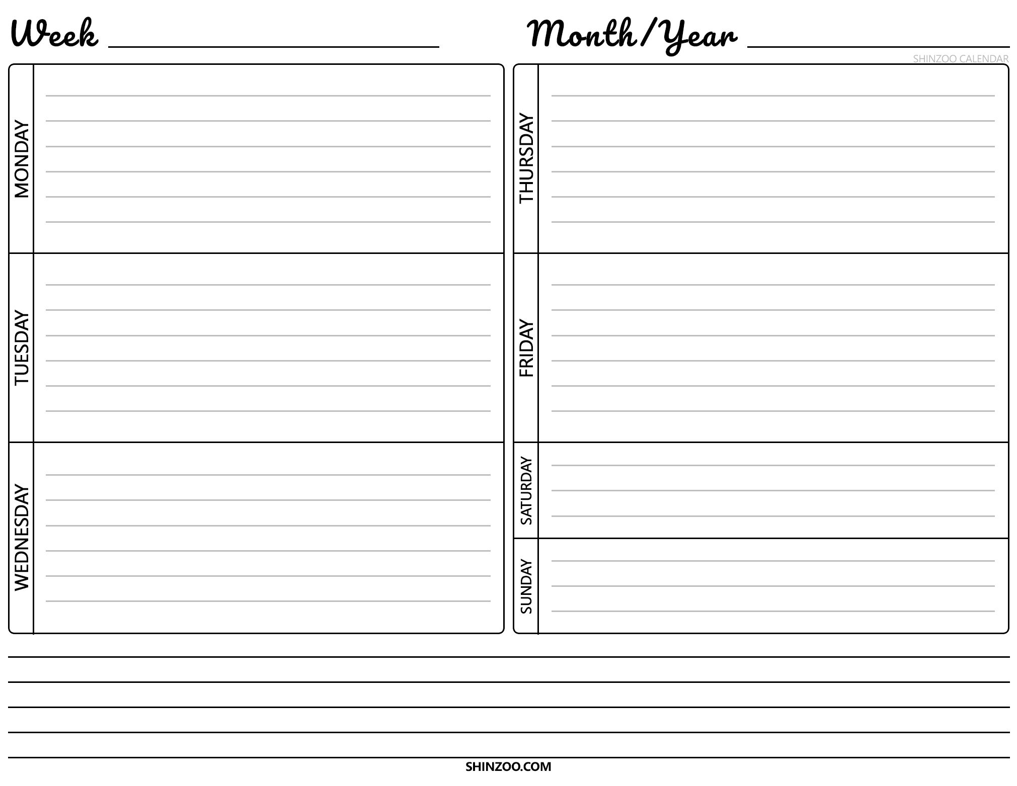 Blank Calendar Template 2019 2020 Printable | Blank