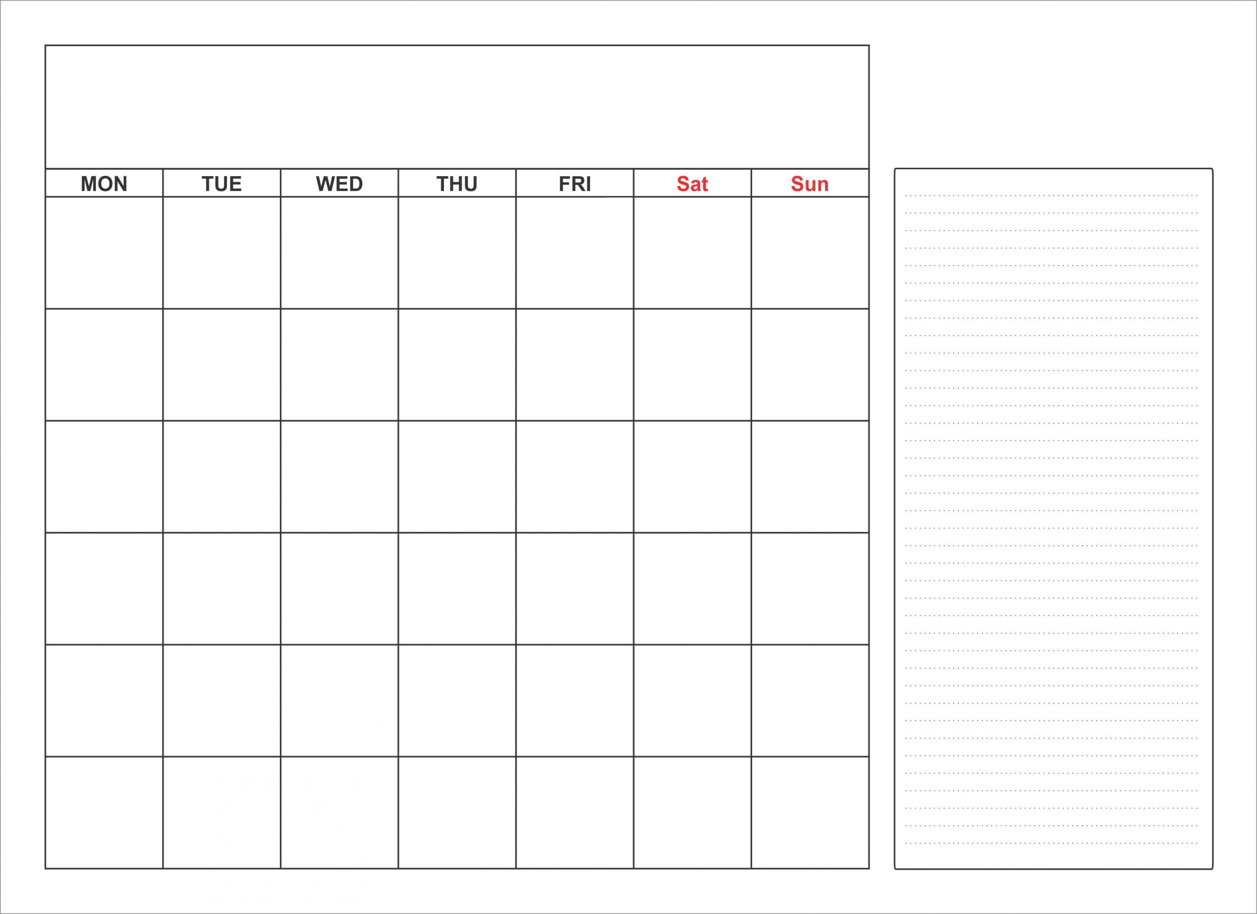 Blank Calendar Template Monthly In Word, Pdf, Excel