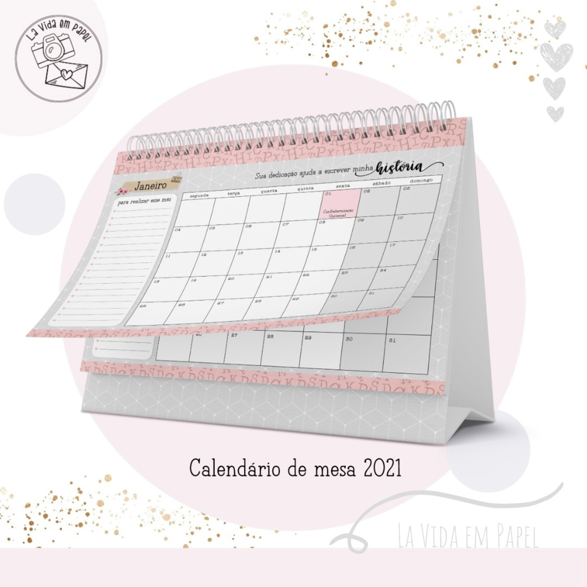 Calendário De Mesa 2021 Professora No Elo7 | Lá Vida Em