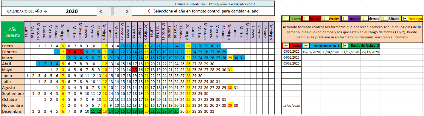 Calendario Que Muestra Los Días Seleccionados Con Distinto