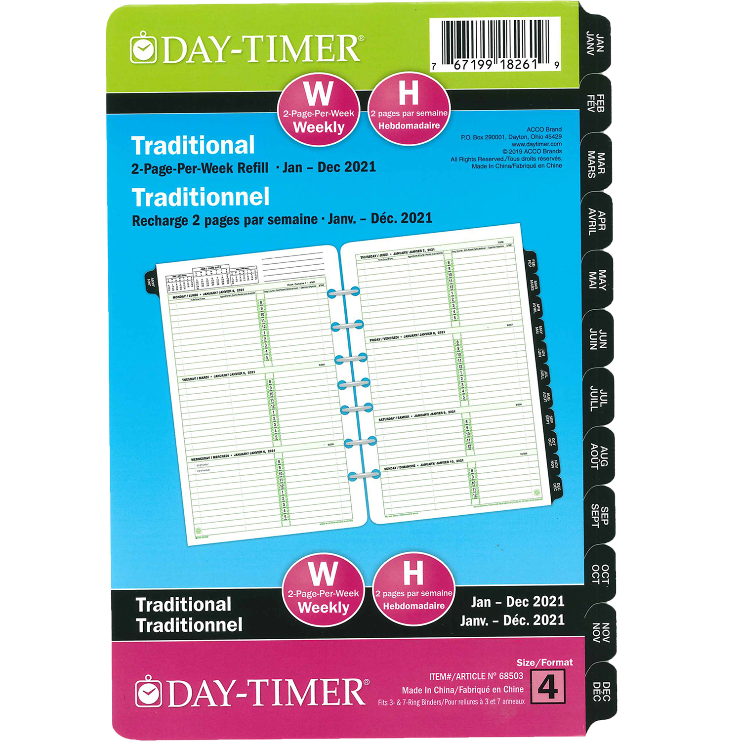 Day-Timer 12-Month Weekly Planner Refill, 8 1/2&quot; X 5 1/2