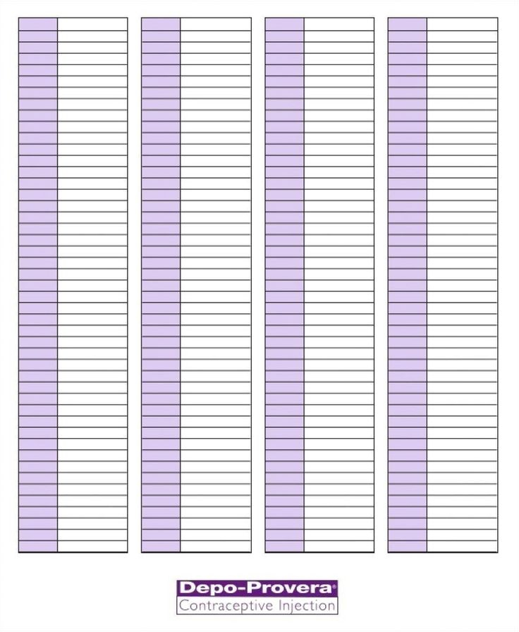 Depo Provera Injection Schedule Chart 2021 In 2021 | Print