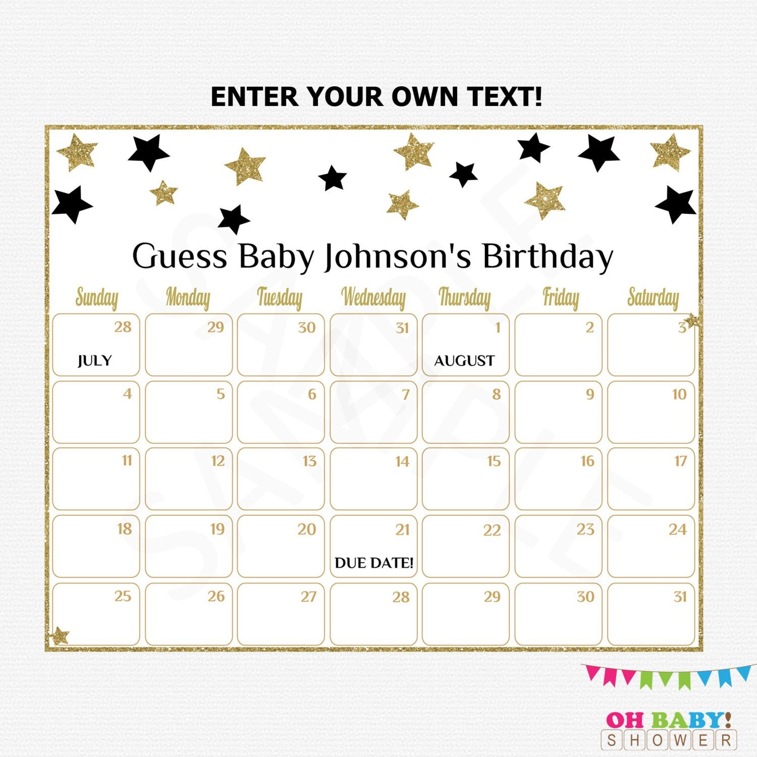 Effective Guess The Baby Due Date Calendar | Get Your