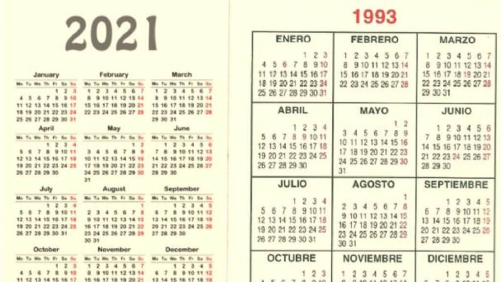 El Calendario De 2021 Coincide Con El De 1993 Y Esto Solo