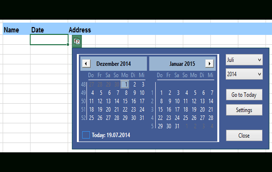 Excel Date Picker, A Pop-Up Calendar For Excel