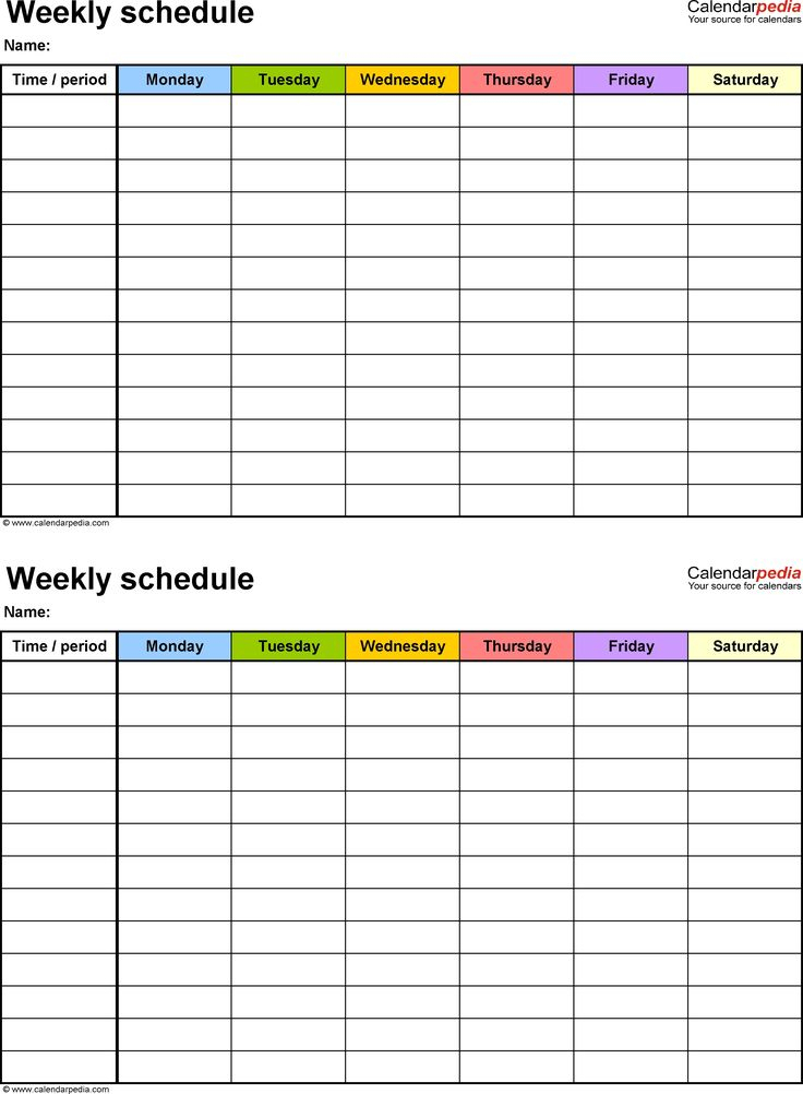 Extra Large Printable Blank Weekly Employee Schedule In