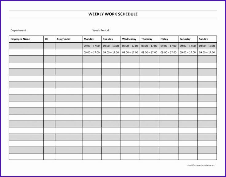 Free Monthly Employee Schedule Template Elegant Monthly