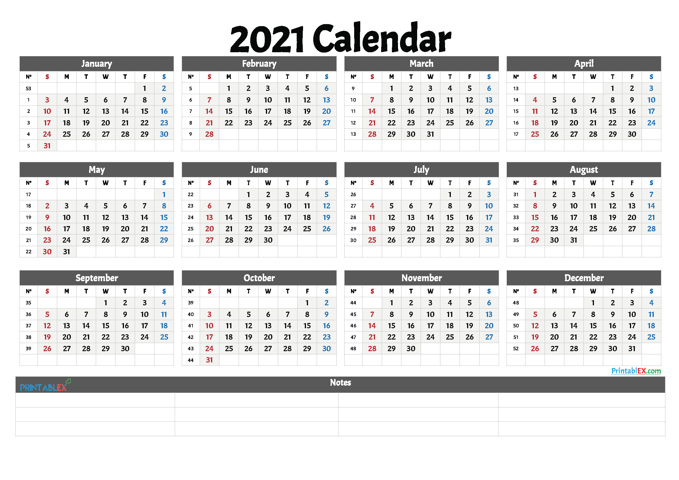 Free Printable 2021 And 2021 Calendar | 2021 Printable