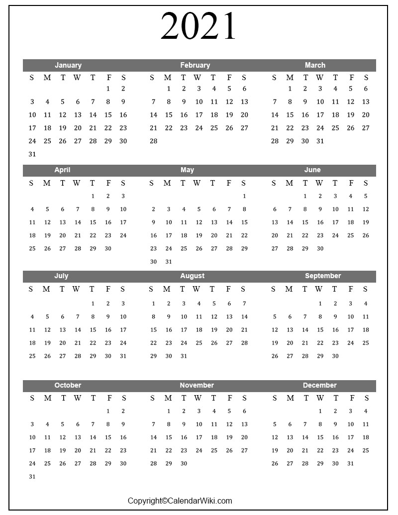 Free Printable Calendar 2021 Templates [Pdf, Word]