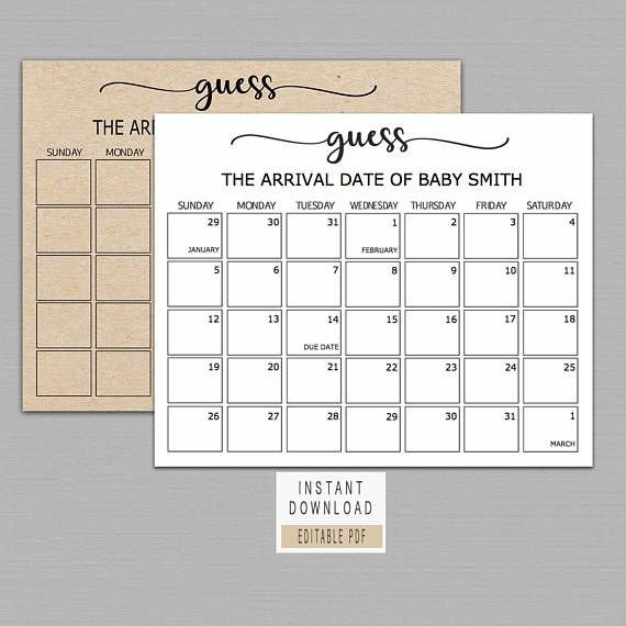 Guess The Date Template Download Image | Calendar Template