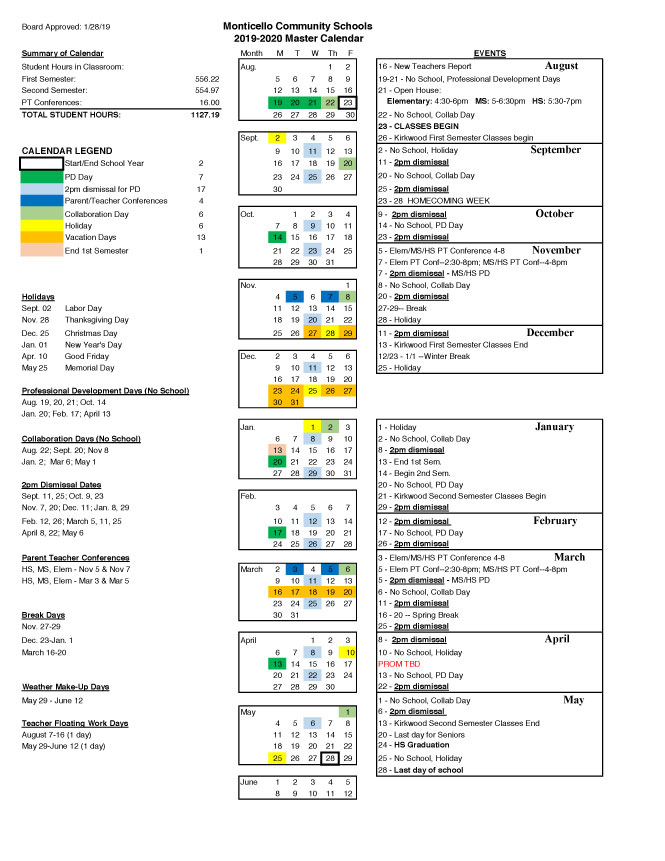 Human Resources Calendars