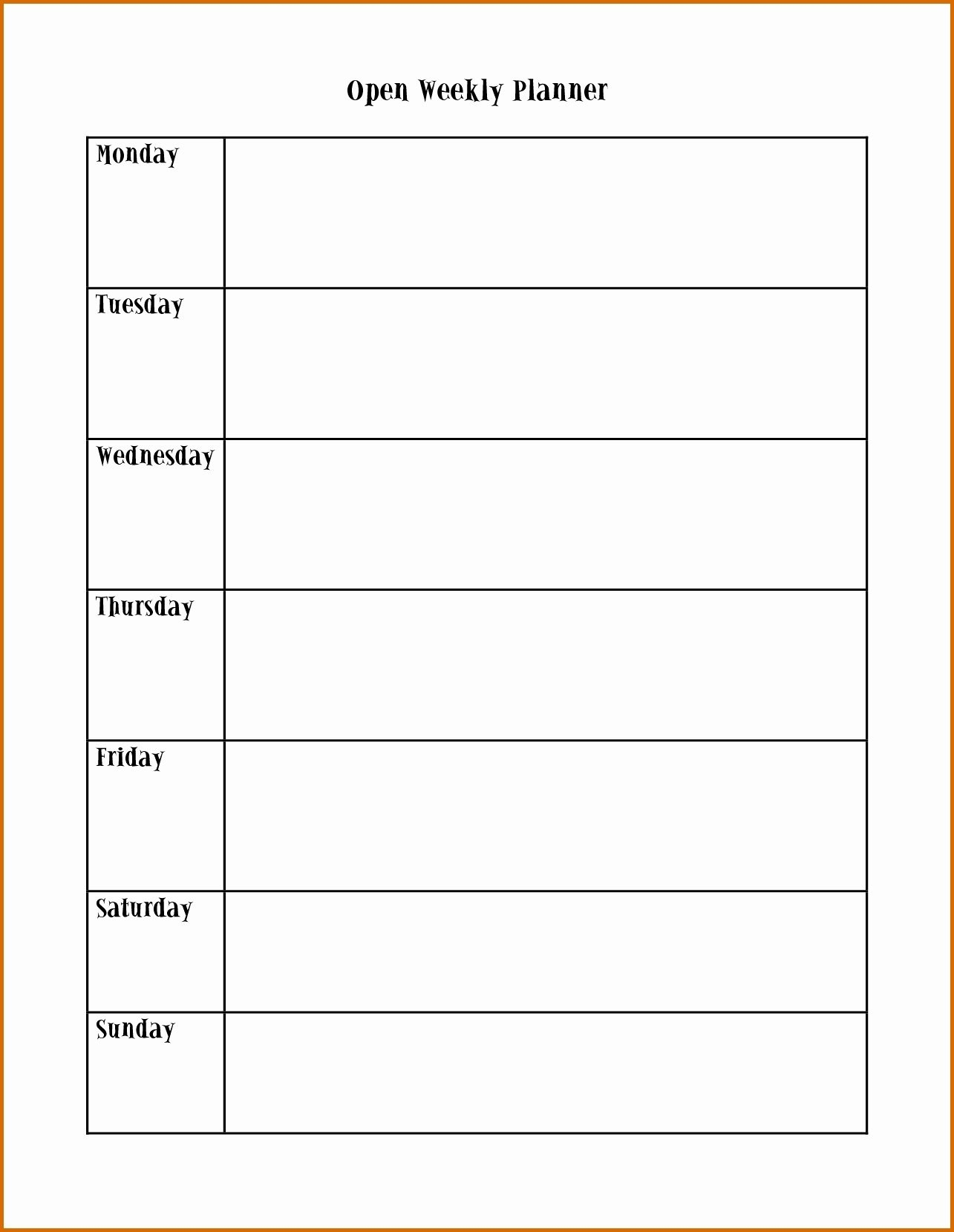 Monday Wednesday Friday Schedule Template | Calendar