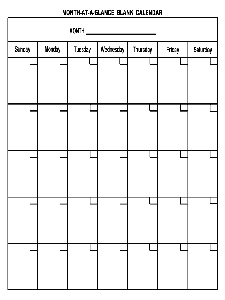 Month At A Glance Template - Fill Out And Sign Printable