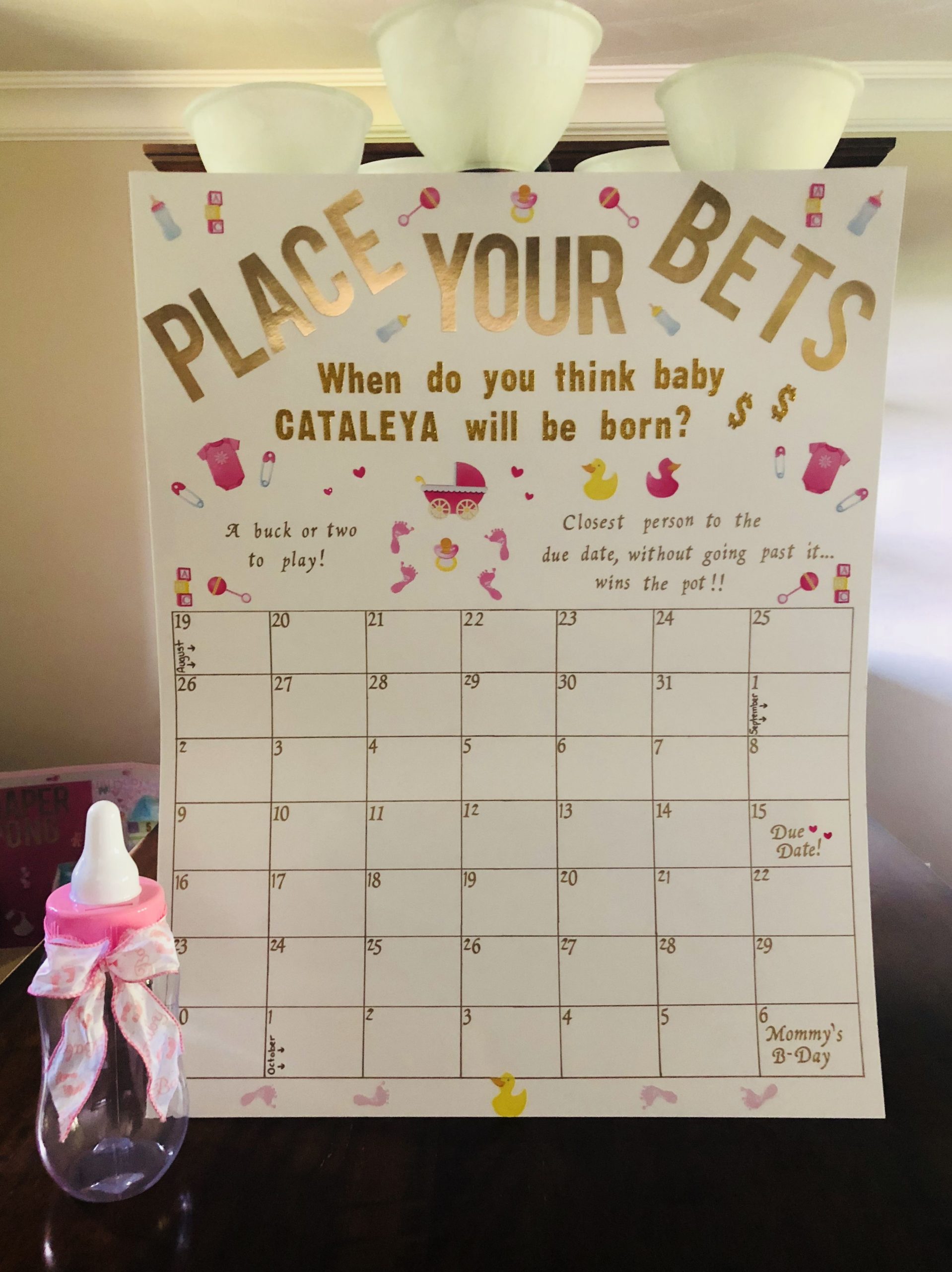 Place Your Bets Baby Shower Game | Girl Baby Shower