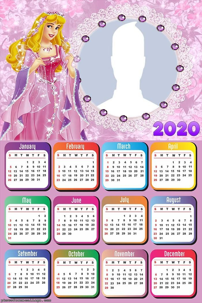 Princess Aurora Calendar 2020 | Calendar Design, Calendar