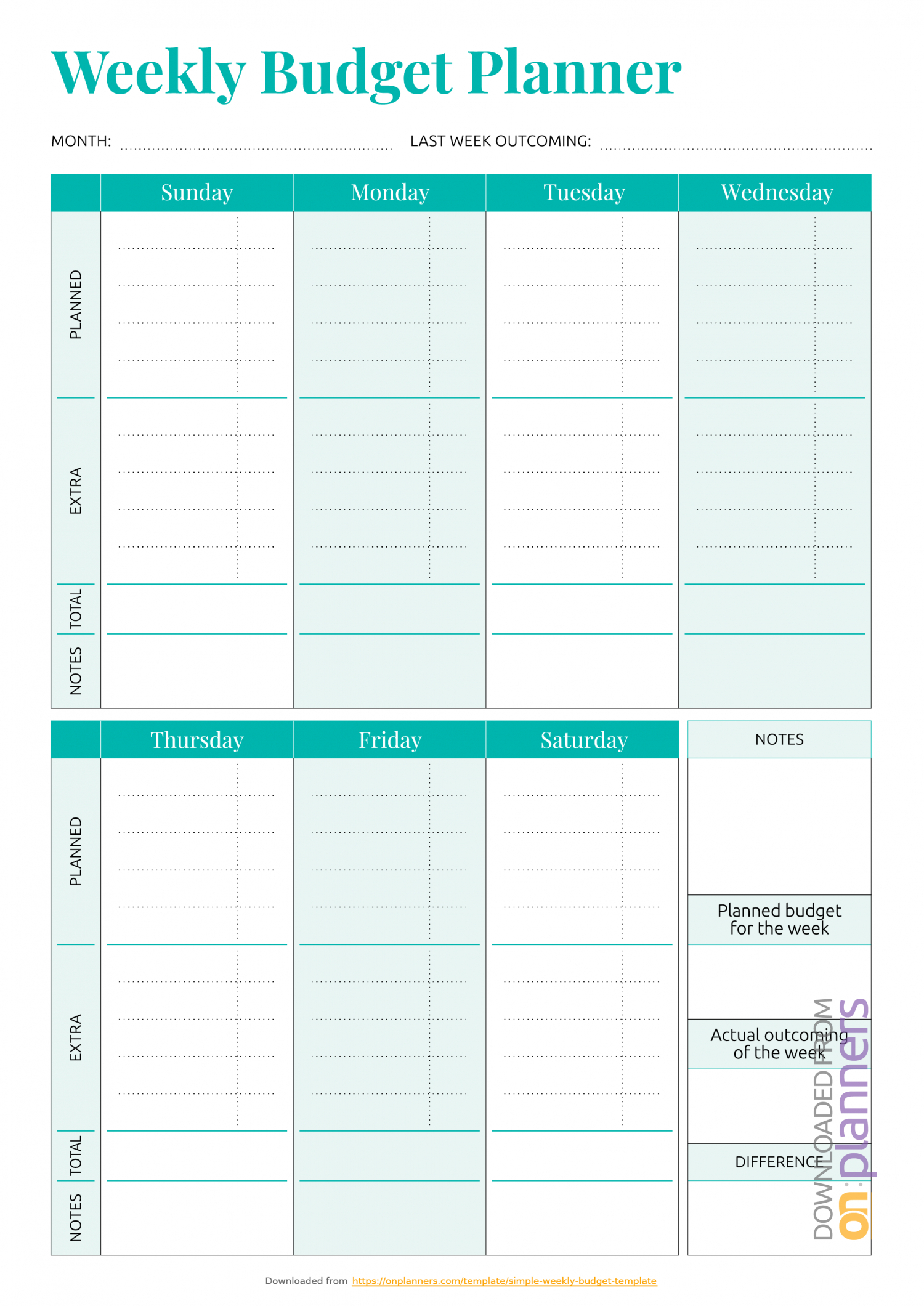 Printable Weekly Bill Planner | Example Calendar Printable