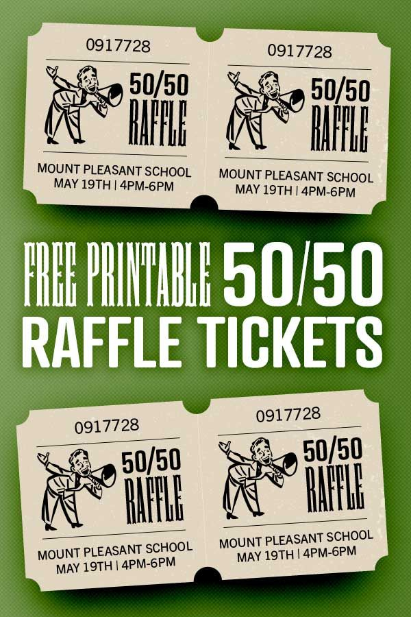 Retro Megaphone 50/50 Bespoke Raffle Tickets - Free