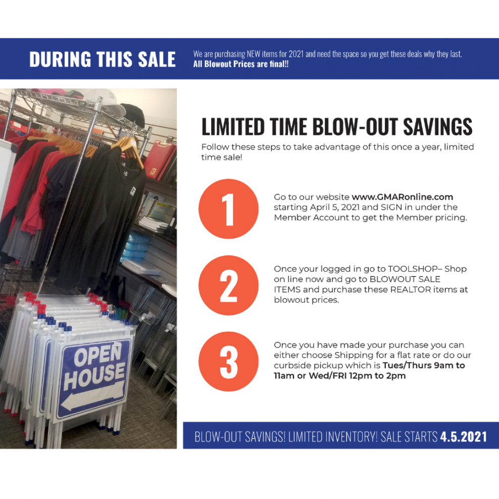 Shop Gmar&#039;S April Realtor Merchandise Blowout Sale