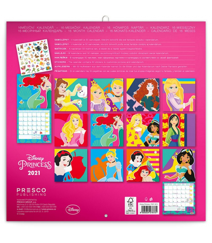 Wall Calendar Princess 2021