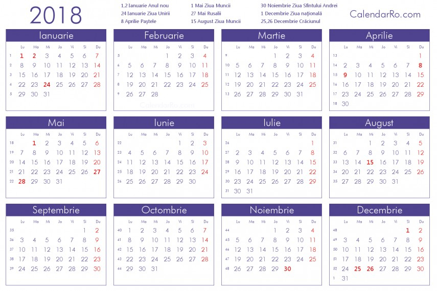 Zile Libere În 2018 Iată Calendarul Sărbătorilor Legale!