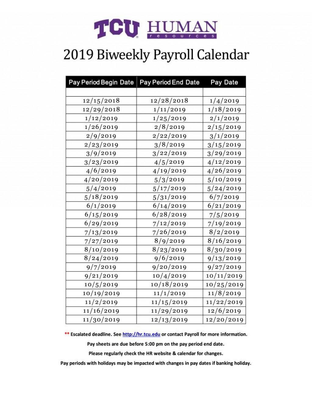 2020 Biweekly Payroll Calendar Template ~ Addictionary