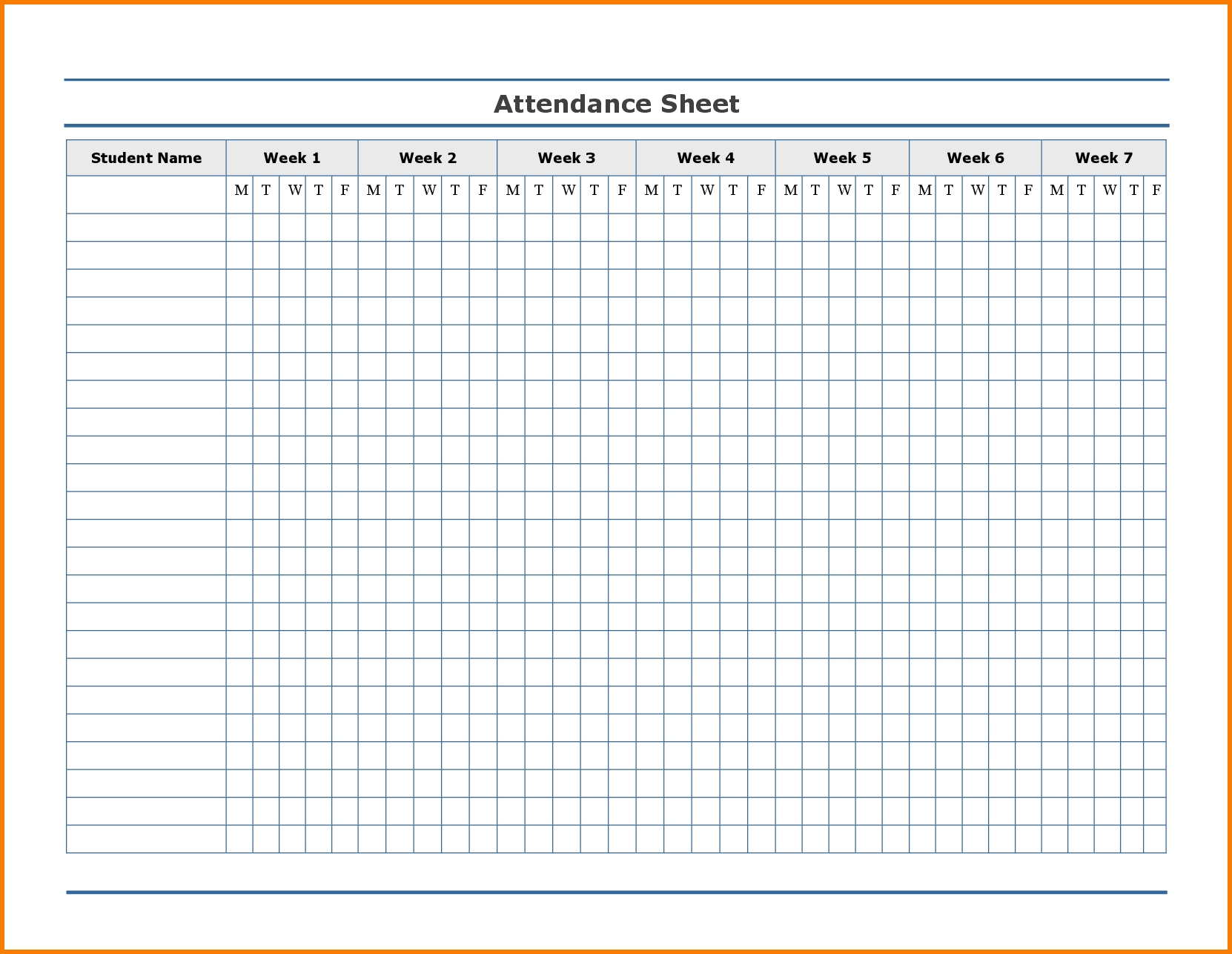 2021 Printable Free Attendance Tracker - Template Calendar