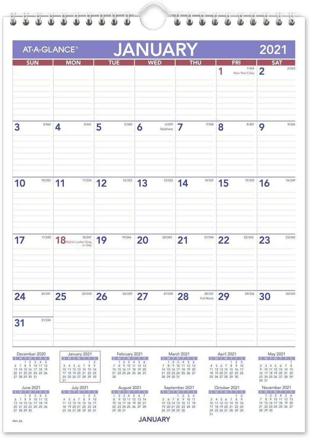 2021 Wall Calendar 8&quot; X 11&quot; Mini Wirebound Pm12821 Keep