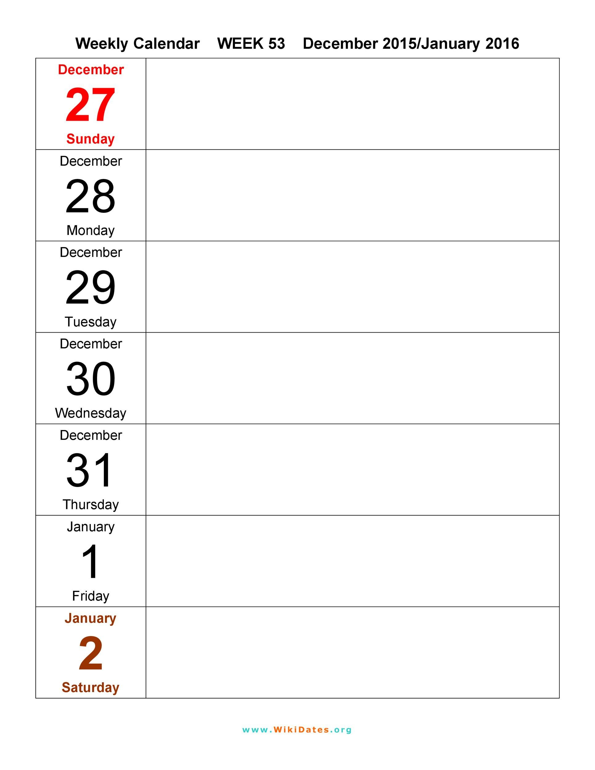 26 Blank Weekly Calendar Templates [Pdf, Excel, Word] ᐅ