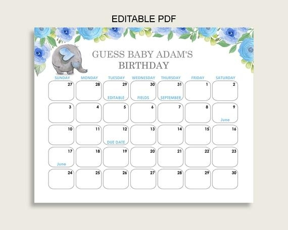 Baby Guess Birthday Free Printable | Calendar Template 2021