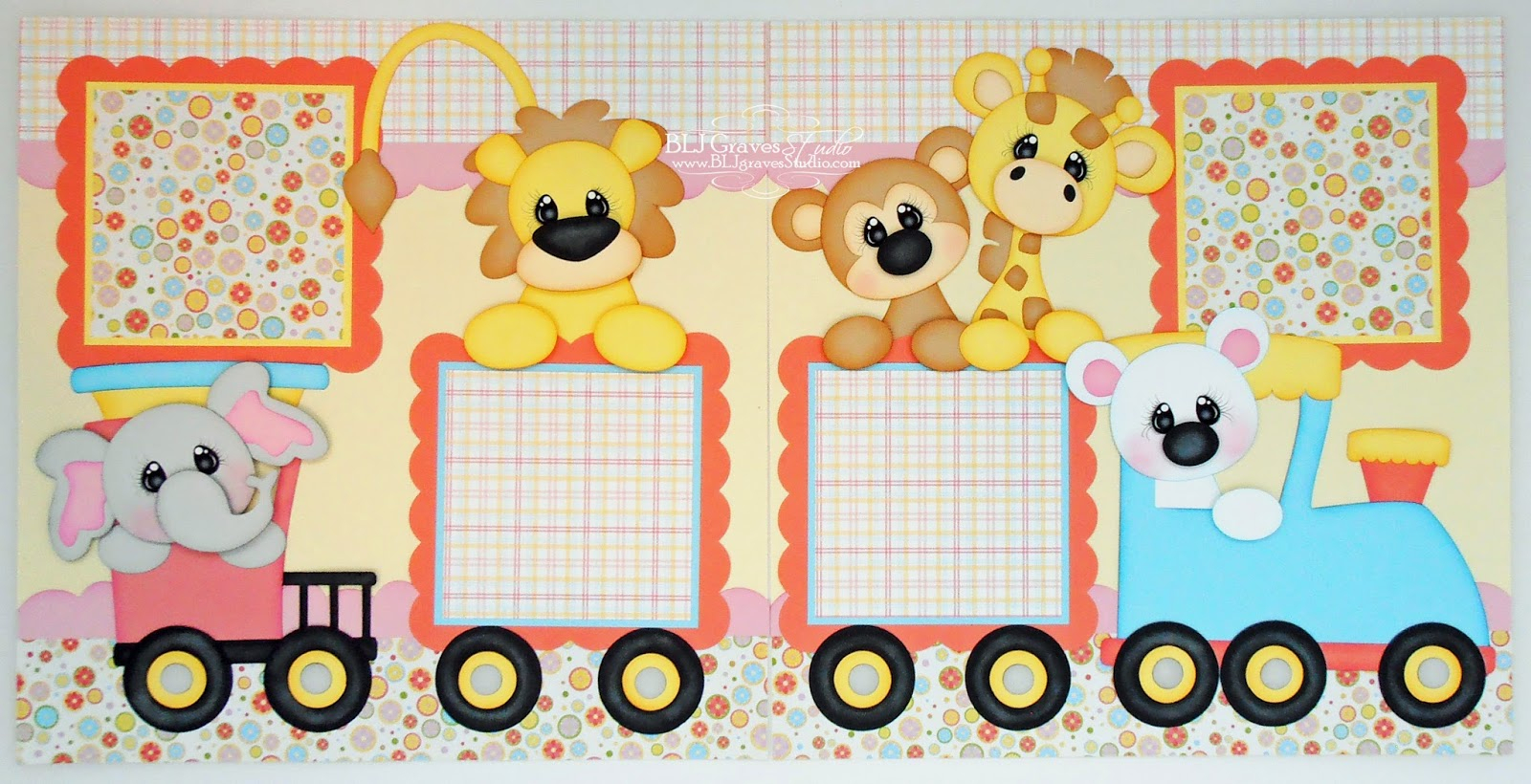 Blj Graves Studio: Baby Girl Zoo Train Scrapbook Pages