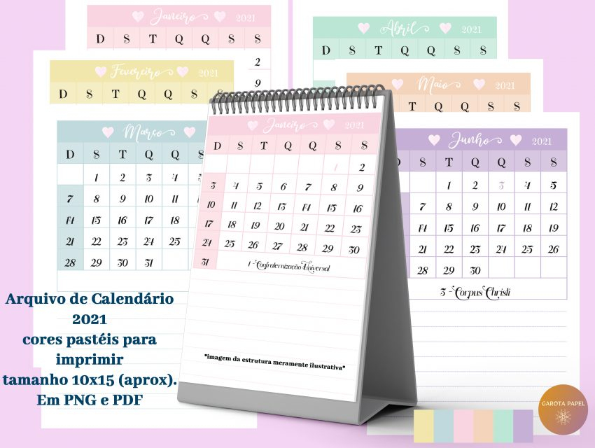 Calendários 2021 Para Imprimir