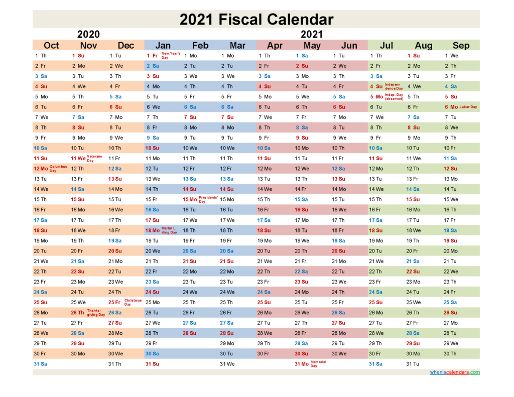 Costco Fiscal Year 2021 Calendar