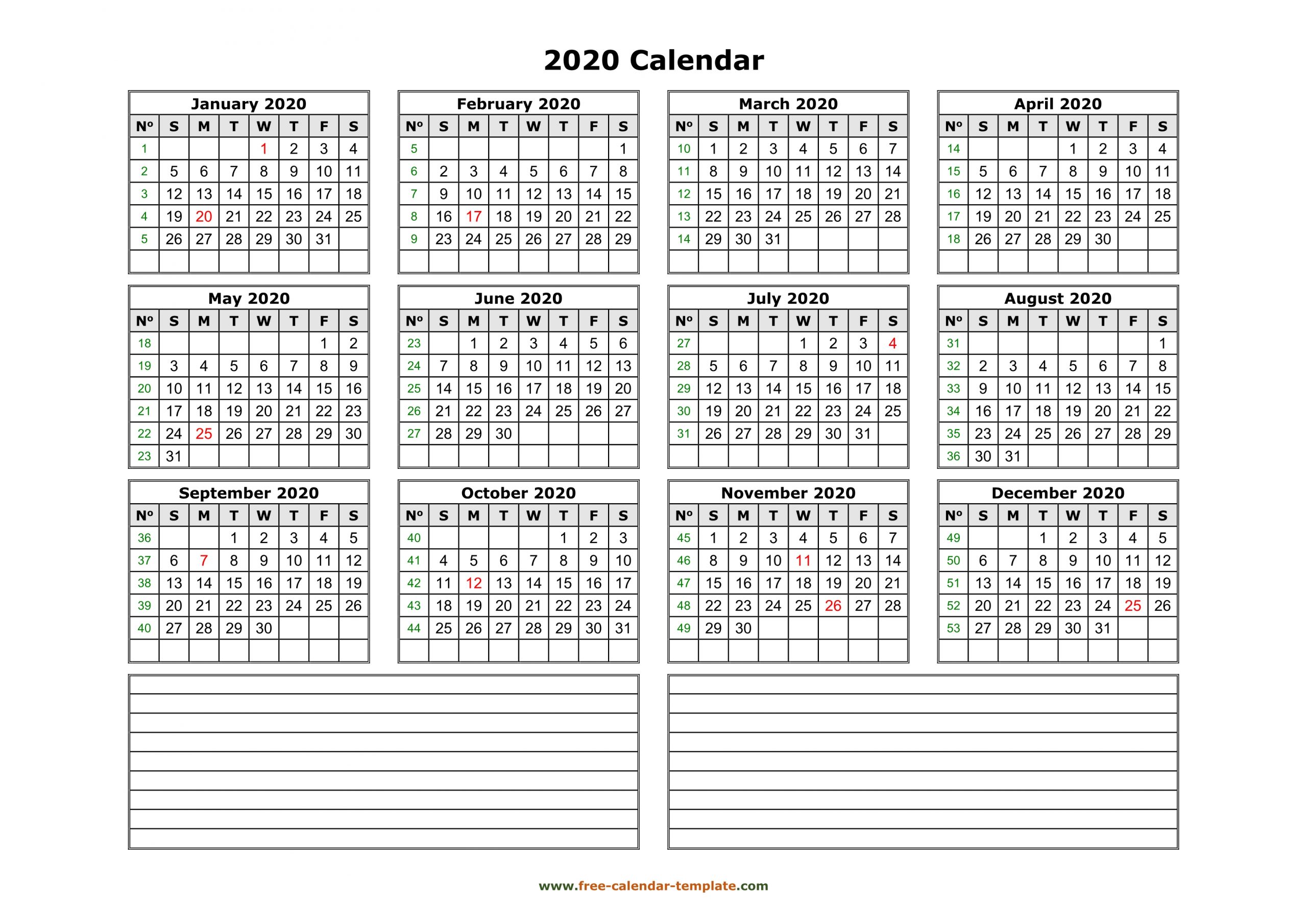 Free 12 Month Word Calendar Template 2021 - 2021 Free