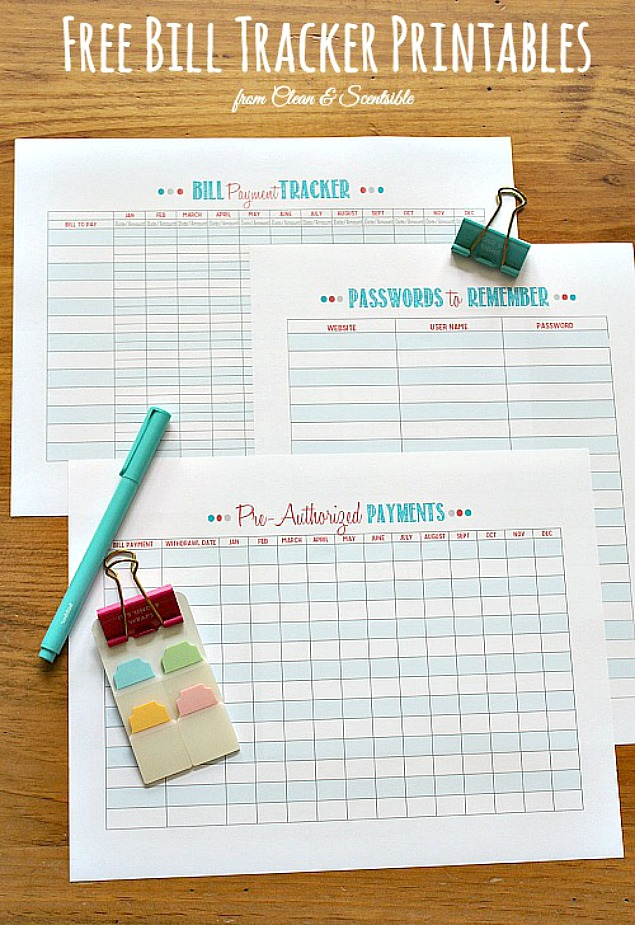 Free Organization Printables - Clean And Scentsible