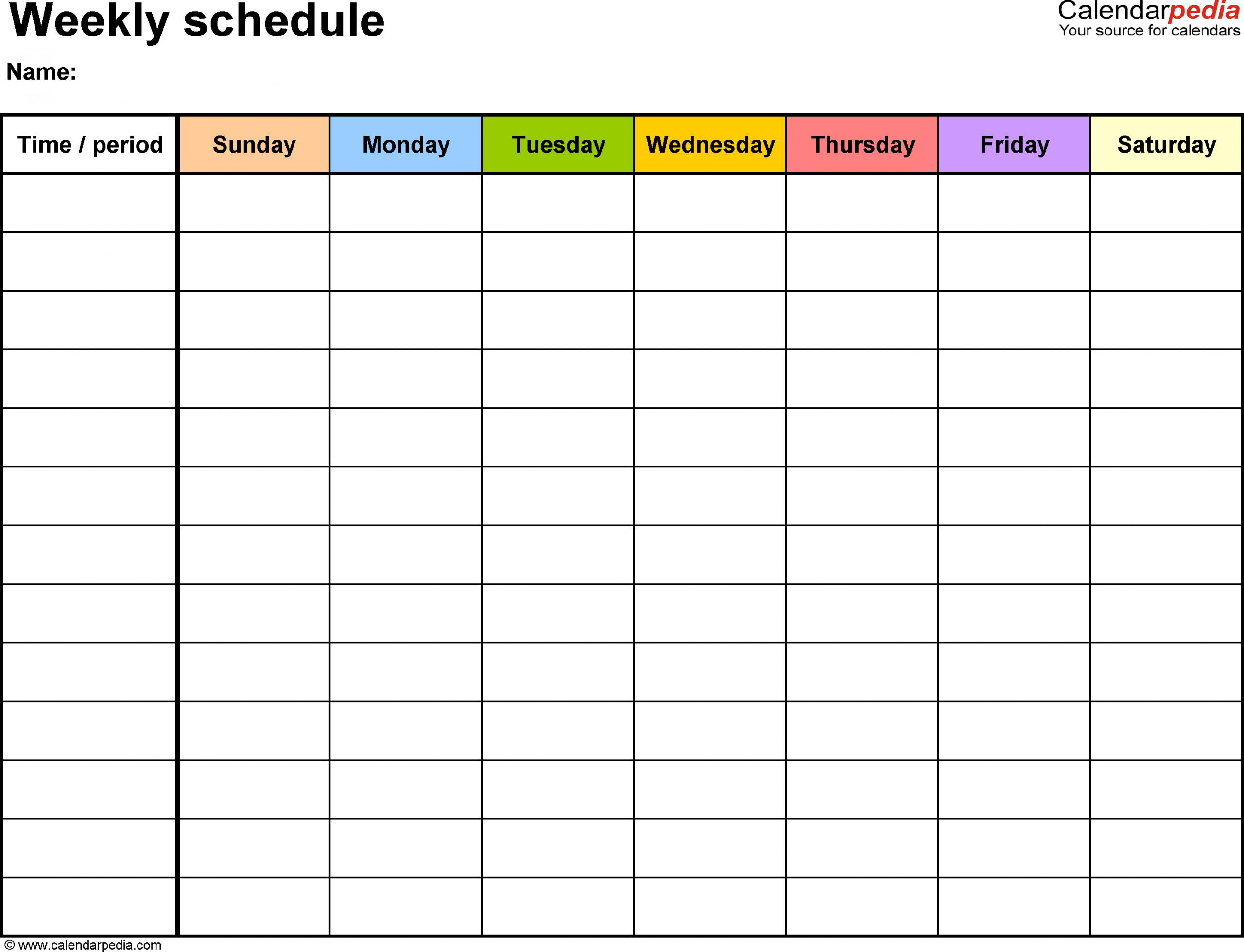 Free Printable 7 Day Weekly Calendar | Calendar Printables