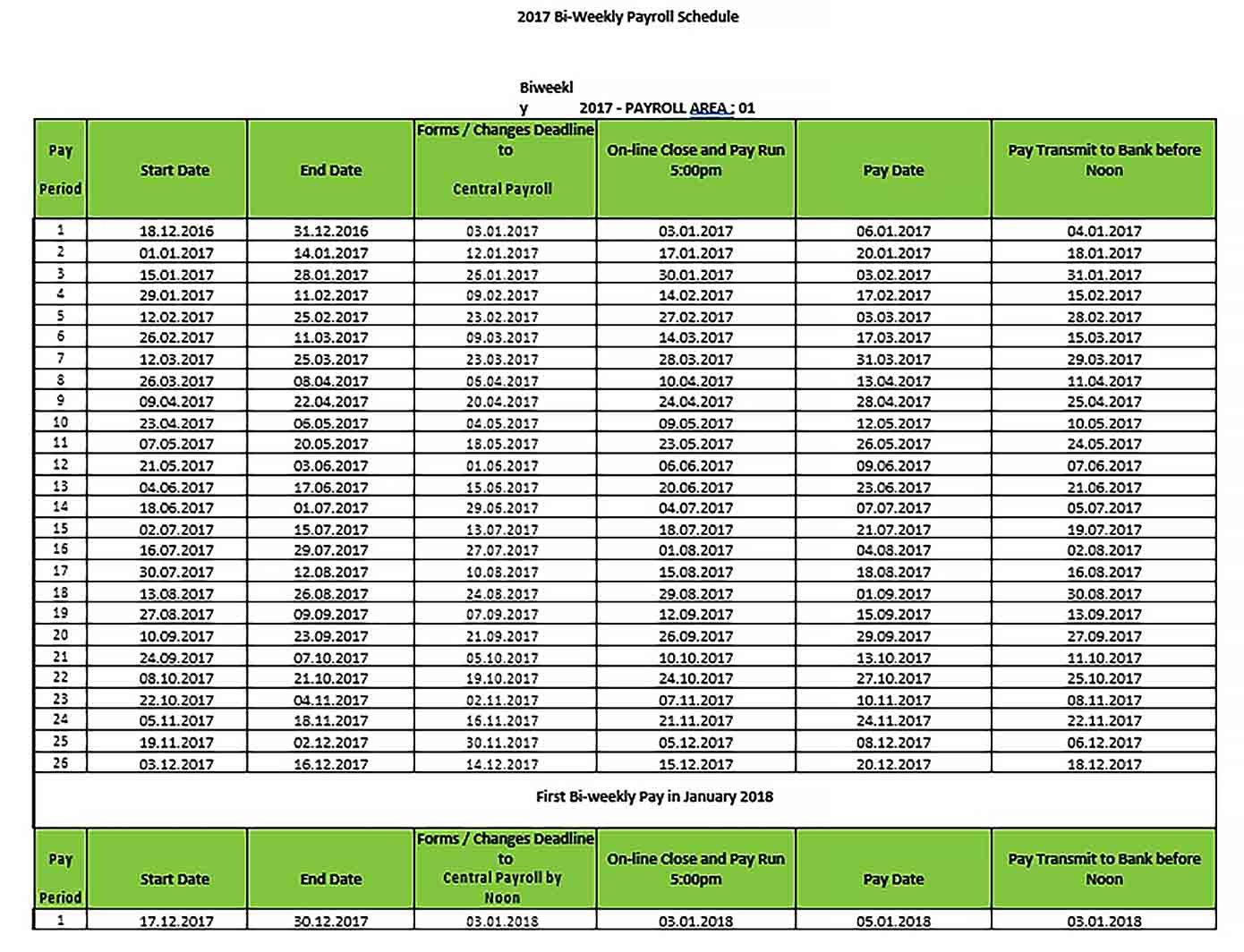 Payroll Schedule Template - Culturopedia