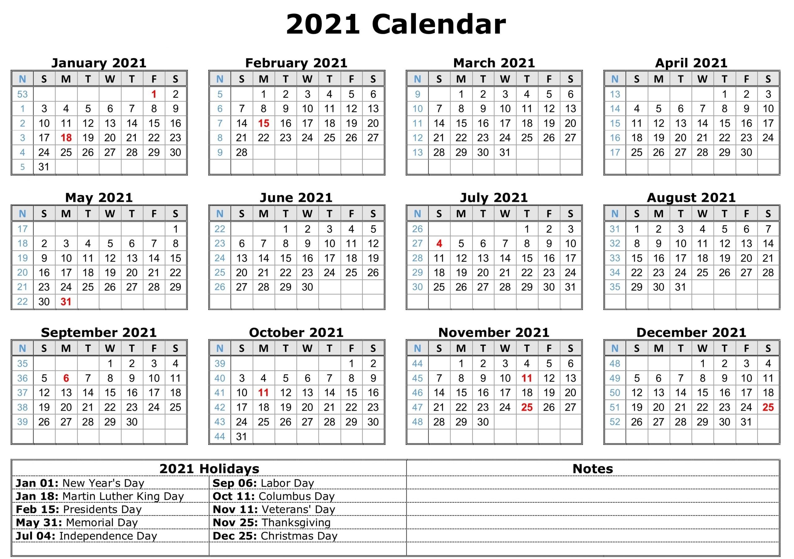 Print Pocket 2021 Calendar Free - Template Calendar Design