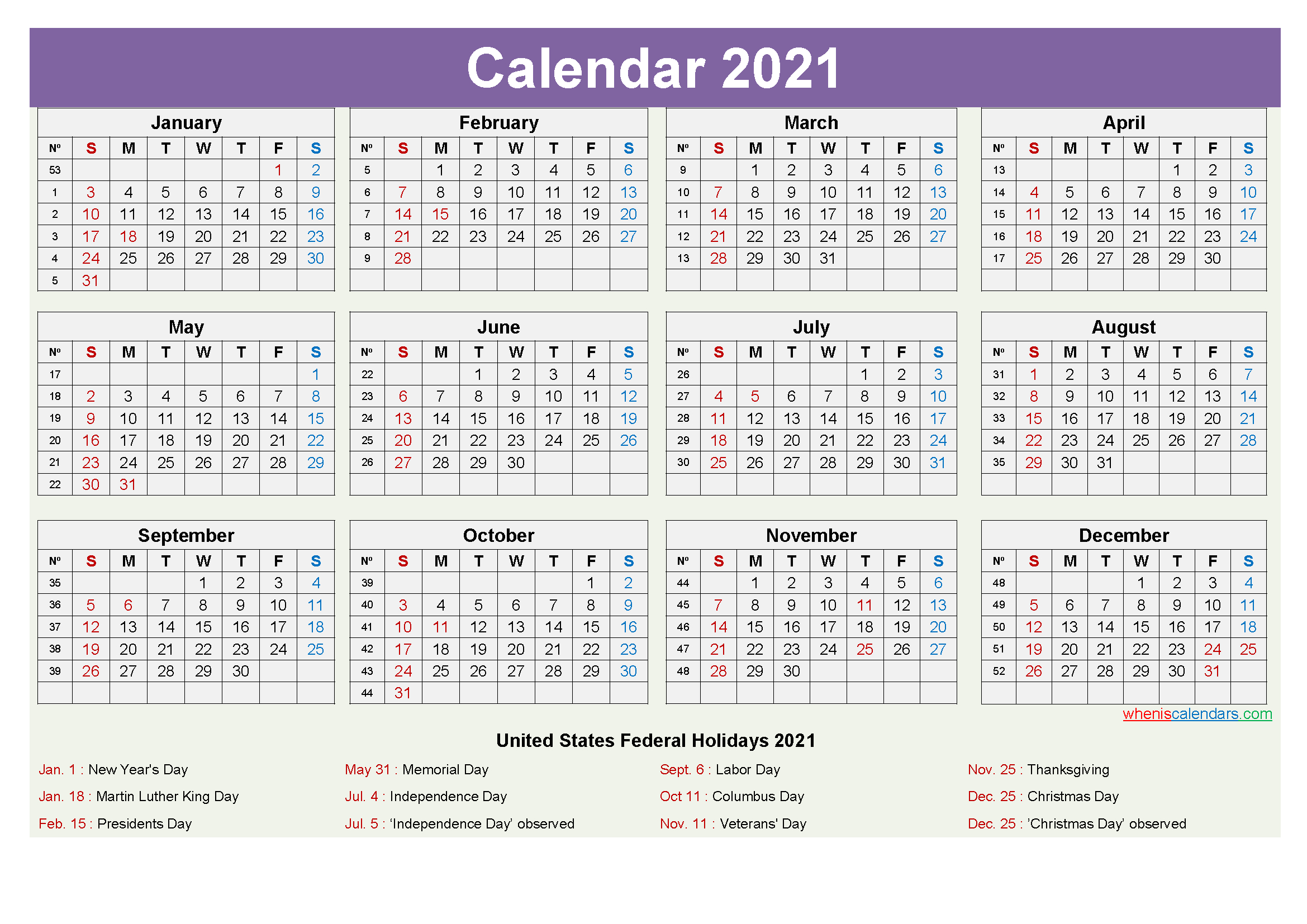 Printable Editable Calendar 2021 Word - Template Noep21Y34